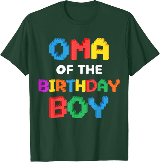 Oma of the Birthday Boy Master Builder Bricks Blocks T-Shirt - T-Shirt | Forest