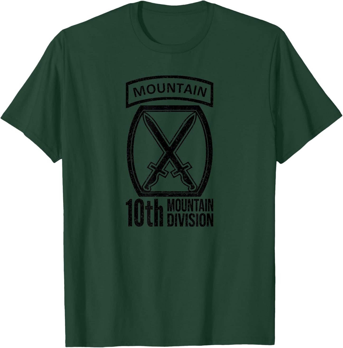 10th Mountain Division Army Infantry Us Usa Veteran Black T-Shirt - T-Shirt | Forest