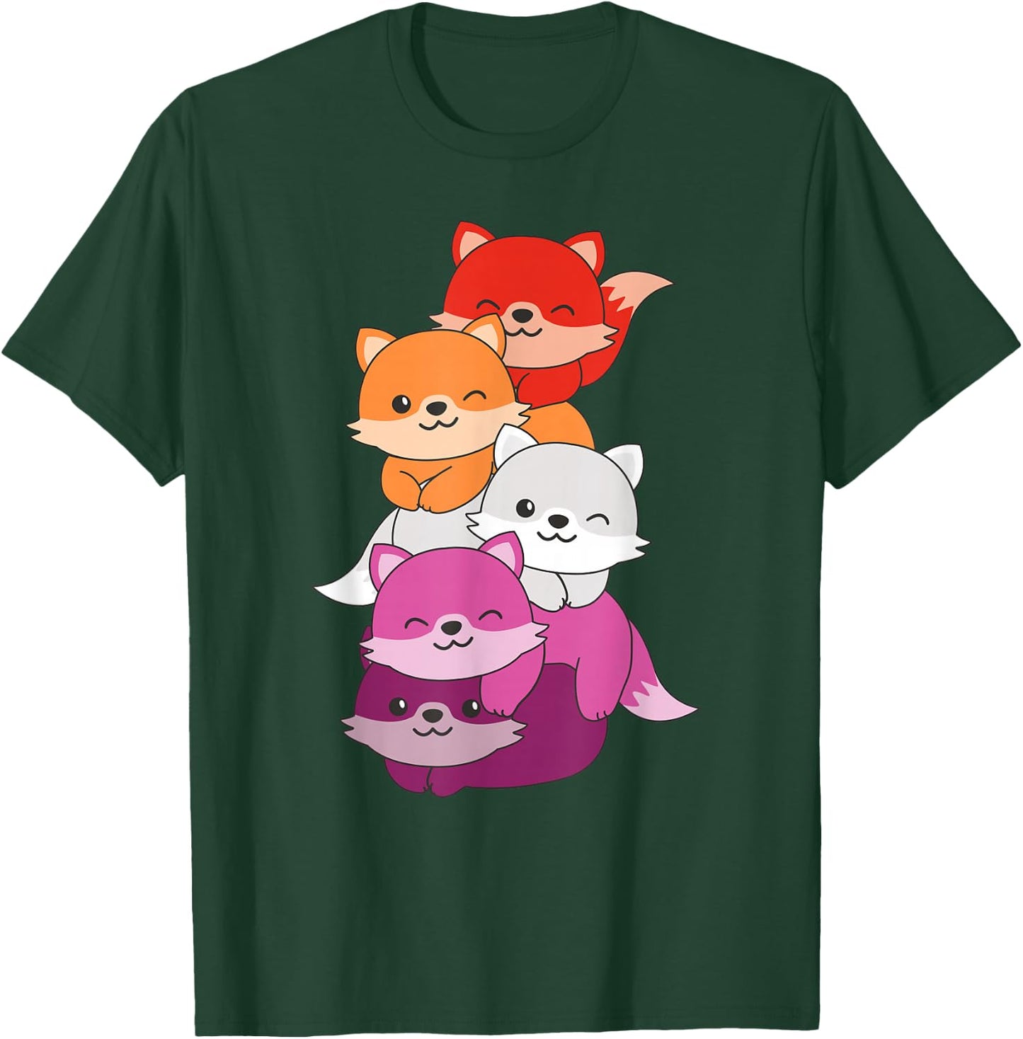 Lesbian Flag Pride Month Lgbtq Lesbian Fox T-Shirt - T-Shirt | Forest