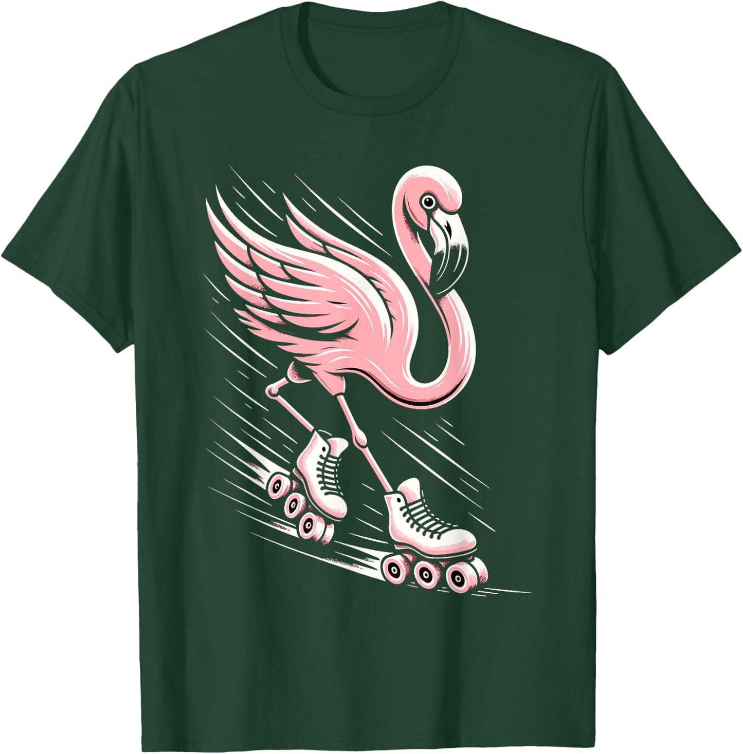 Flamingo Roller Skating Rollerskating Inline Skates T-Shirt - T-Shirt | Forest