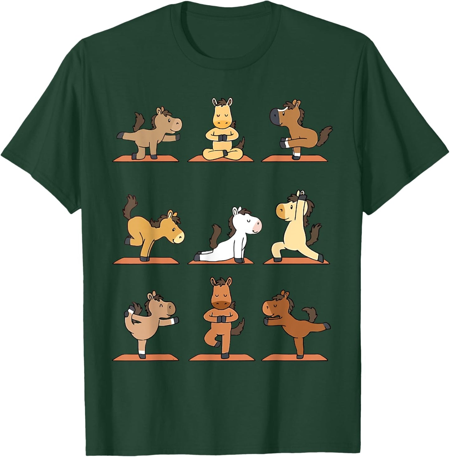 Funny Horses Yoga Horse Namaste Horse Exercise T-Shirt - T-Shirt | Forest