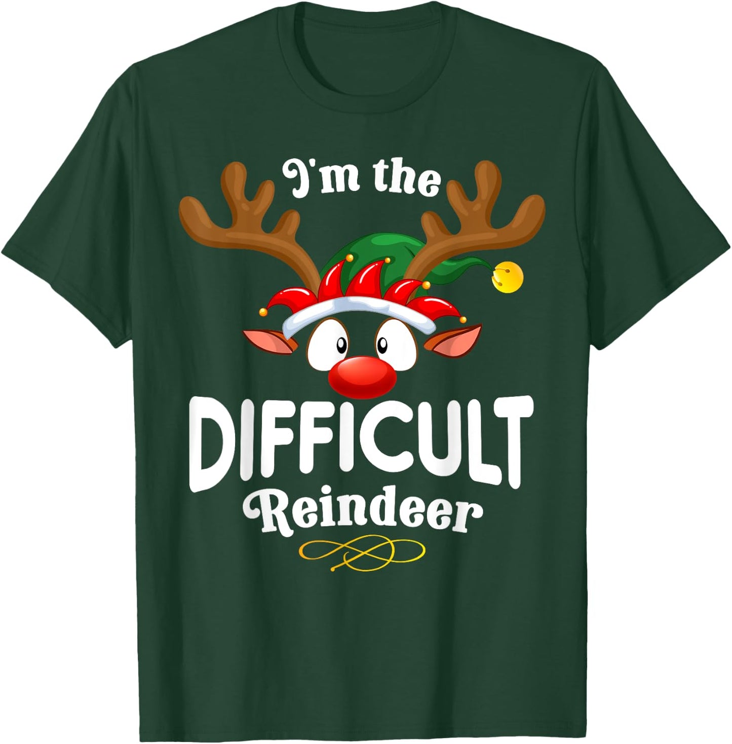 99 Gifts Christmas Family Matching Reindeer Outfit - Difficult XMas Reindeer Matching - -Adults - Black - Small - Short Sleeve - Cotton 65%, Polyester 35% T-Shirt - T-Shirt | Forest