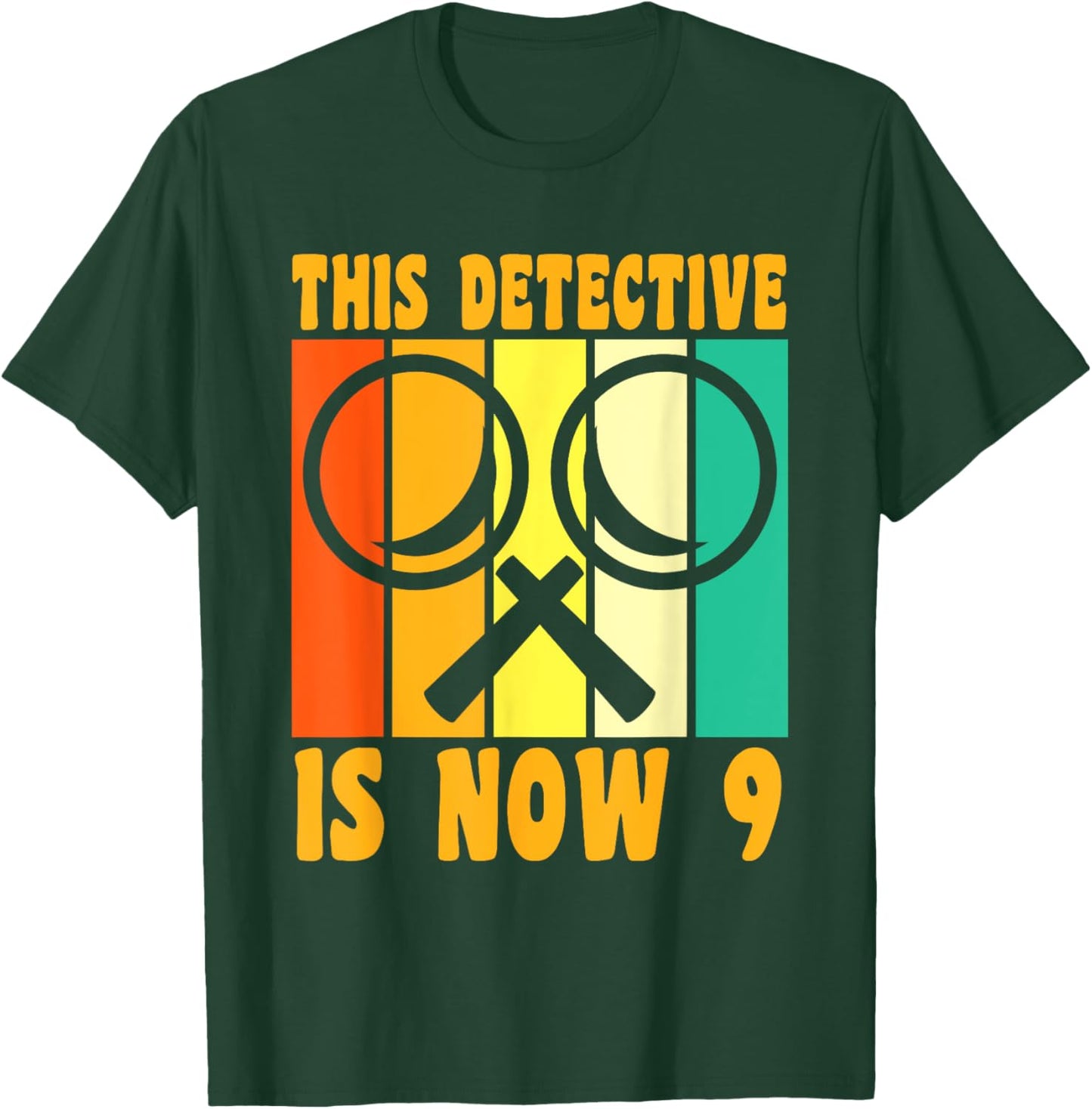 Happy 9 Birthday 9 Year Old Vintage Detective 9 Birthday T-Shirt - T-Shirt | Forest