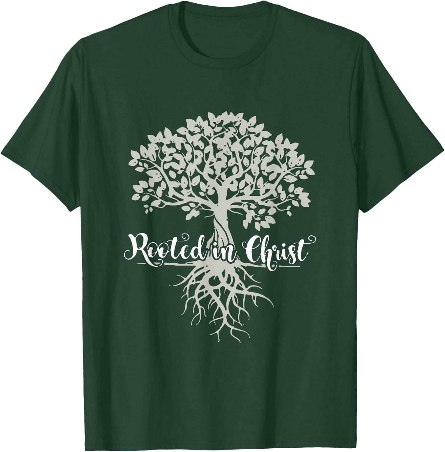 Vintage Rooted in Christ Religious Christian Jesus Christ T-Shirt - T-Shirt | Forest