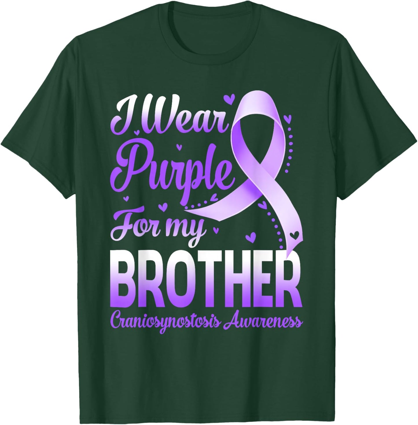 I Wear Purple For My Brother Craniosynostosis Awareness T-Shirt - T-Shirt | Forest