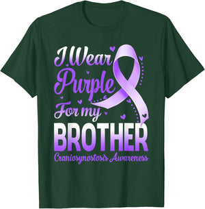 I Wear Purple For My Brother Craniosynostosis Awareness T-Shirt - T-Shirt | Forest