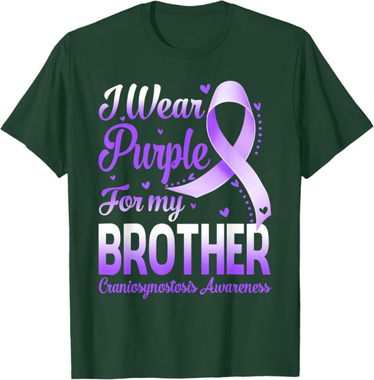 I Wear Purple For My Brother Craniosynostosis Awareness T-Shirt - T-Shirt | Forest