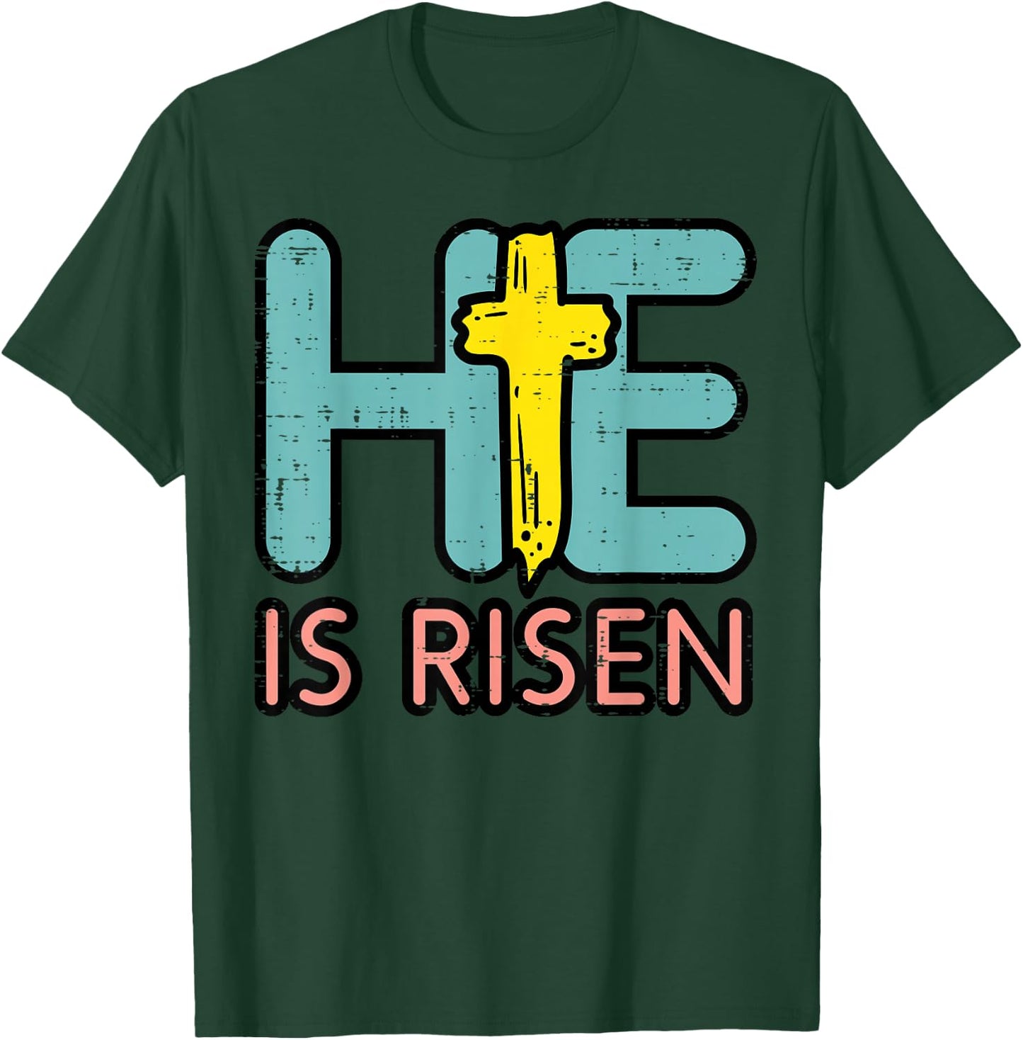 Easter HE is Risen Jesus Resurrection Christian Youth Kids Small T-Shirt - T-Shirt | Forest