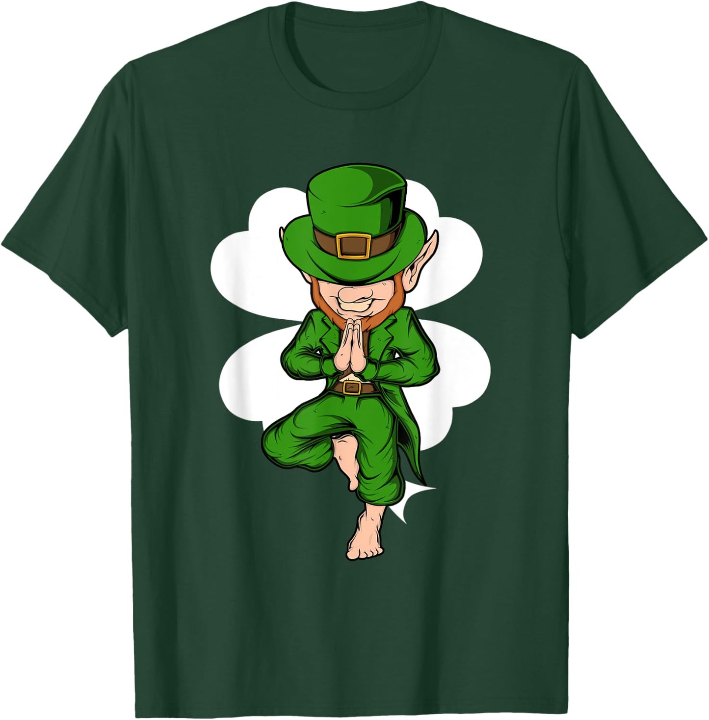 Yoga Pose Leprechaun St. Patrick's Day Yoga T-Shirt - T-Shirt | Forest