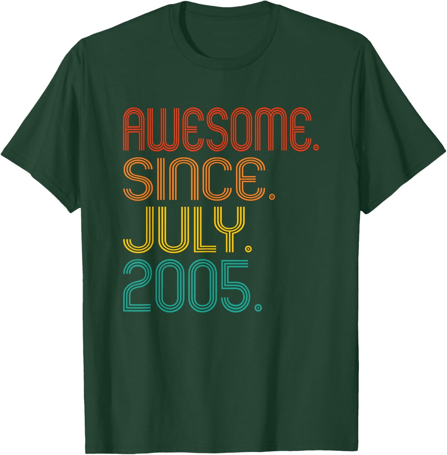 Awesome Since July 2005 Anniversary 2005 Vintage Birthday T-Shirt - T-Shirt | Forest