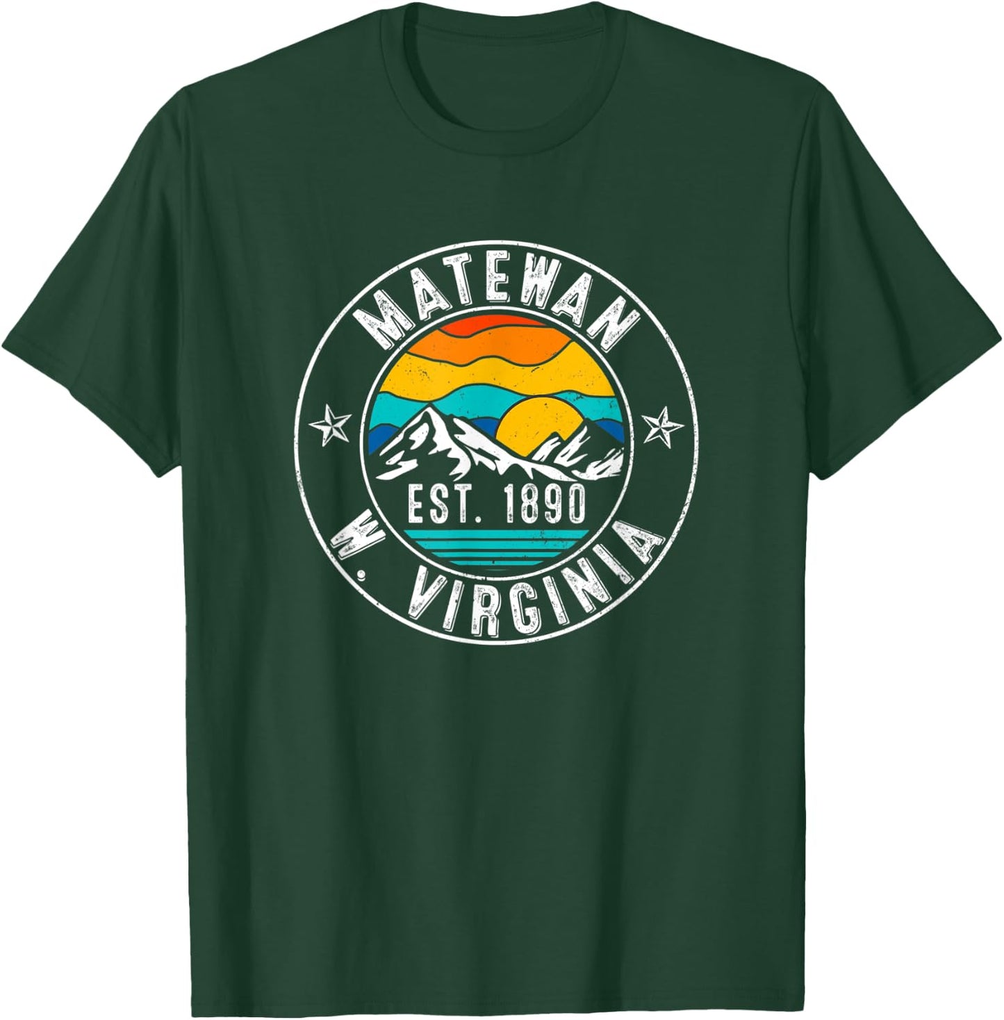Retro 70s 80s Matewan West Virginia WV T-Shirt - T-Shirt | Forest