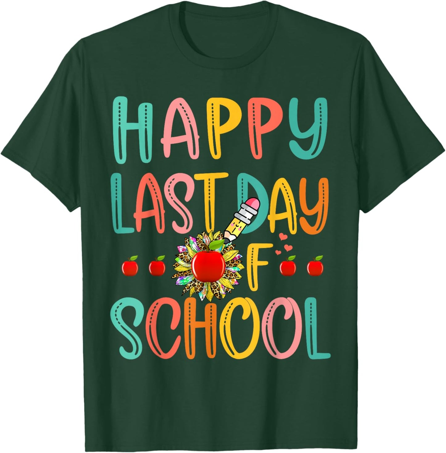 Happy Last Day of School Teachers Tie Dye Sunflower 2023 Women Kids T-Shirt - T-Shirt | Forest