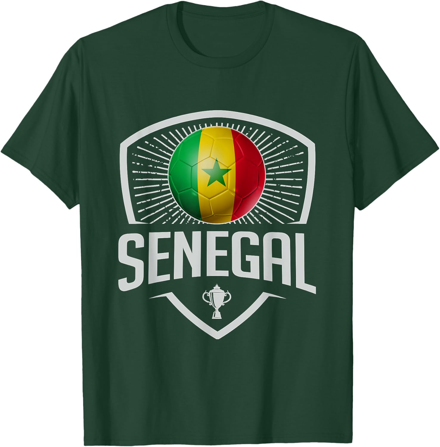 Soccer Support the Team Football Fan Senegalese Senegal Flag T-Shirt - T-Shirt | Forest