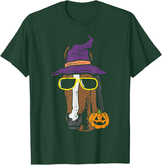 Halloween Horse Funny Costume Equestrian Men Women Kids T-Shirt - T-Shirt | Forest