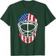 USA American Flag Vintage Hockey Goalie Mask 4th of July Men T-Shirt - T-Shirt | Forest
