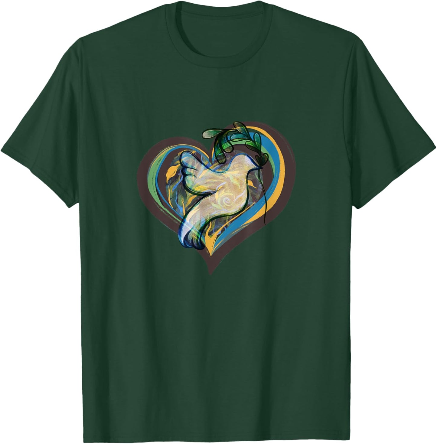 CAT -Kids Peace , Black, Small, Short Sleeve, , Classic Fit, Modern Peace Theme, Bird, Hearts, All Seasons, 1 Count, 0 Pockets, Stretchable, Adults T-Shirt - T-Shirt | Forest