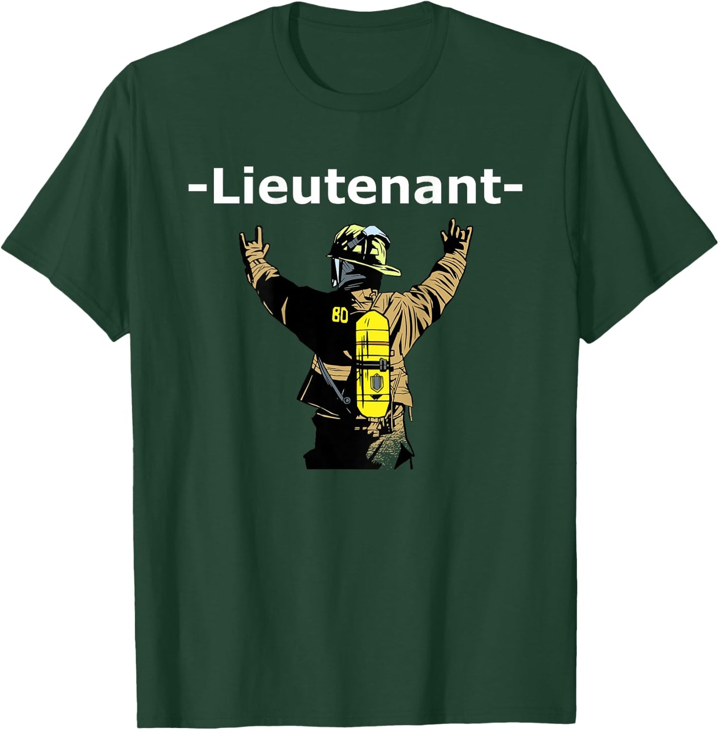Exam Lieutenant and Cool Firefighter Fire Department T-Shirt - T-Shirt | Forest