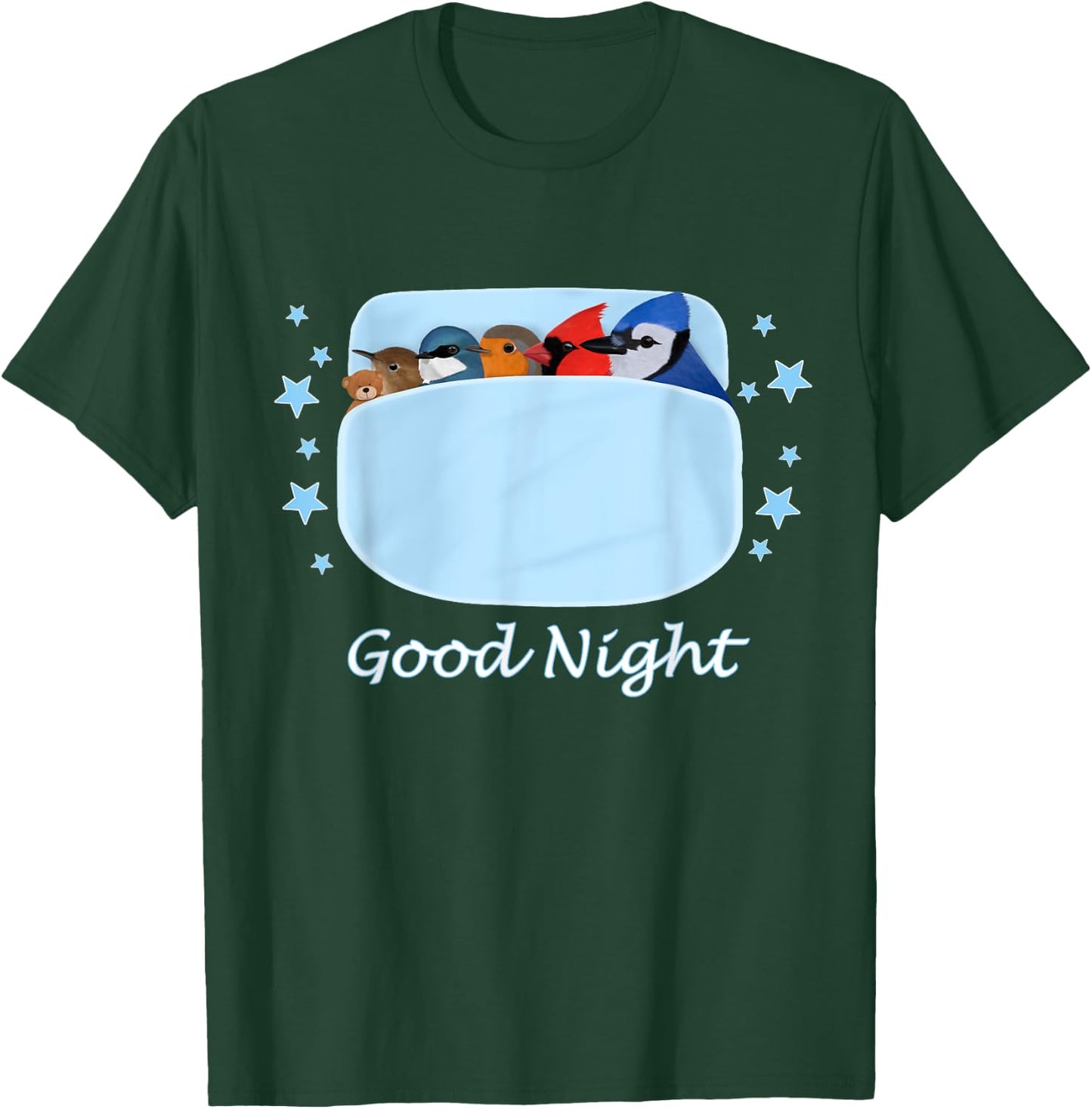 Blue Jay Cardinal Wren Teddy Bear Good Night Pyjamas Bird T-Shirt - T-Shirt | Forest