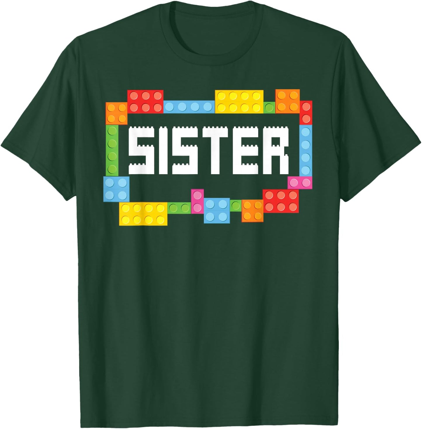 Master builder Sister Bricks Blocks Building Family Set T-Shirt - T-Shirt | Forest