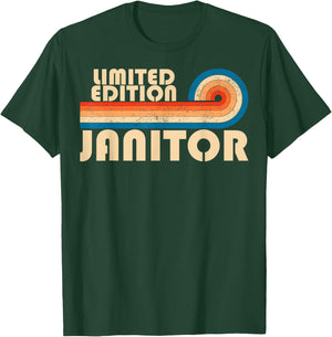 Janitor Retro 70s 80s Sunset Stripe T-Shirt - T-Shirt | Forest