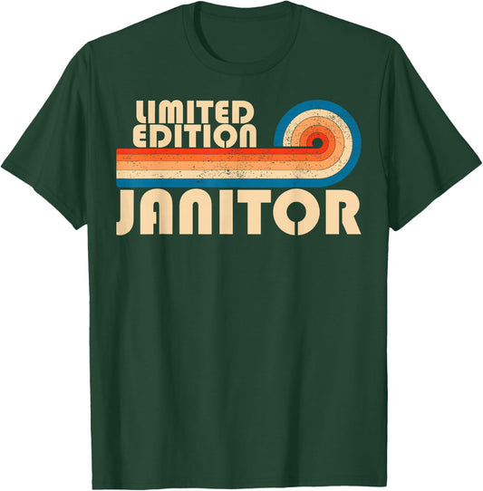 Janitor Retro 70s 80s Sunset Stripe T-Shirt - T-Shirt | Forest