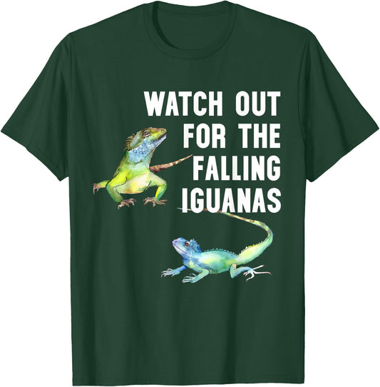 Watch Out for the Falling Iguanas Shirt,Funny Falling Iguana T-Shirt - T-Shirt | Forest