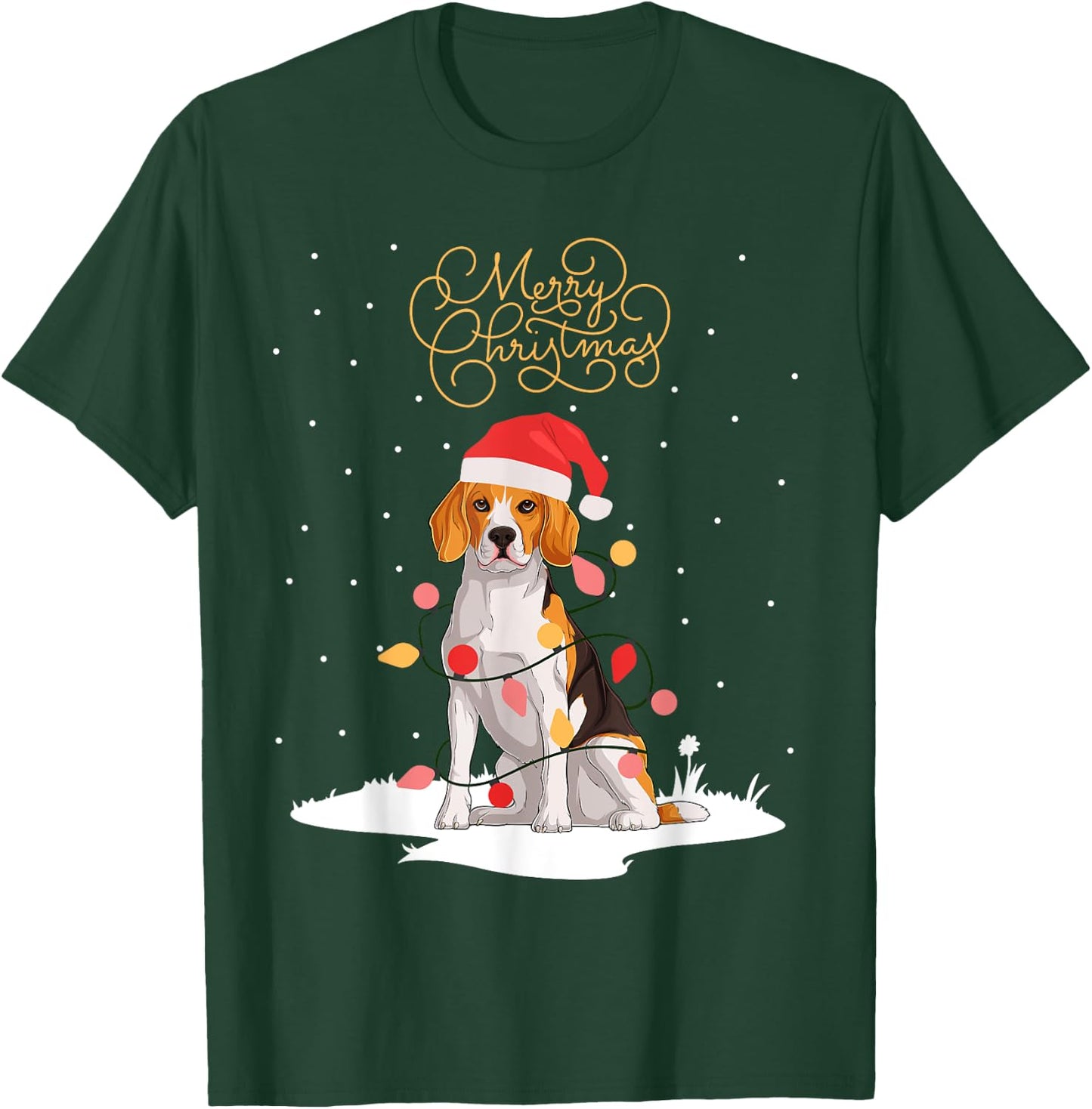 Beagle Merry Christmas Funny Xmas Christmas Beagle T-Shirt - T-Shirt | Forest