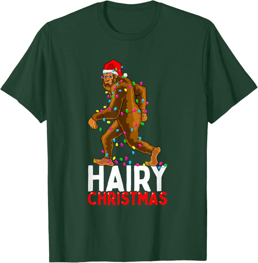 Bigfoot Hairy Christmas Funny Xmas Men Pajama T-Shirt - T-Shirt | Forest