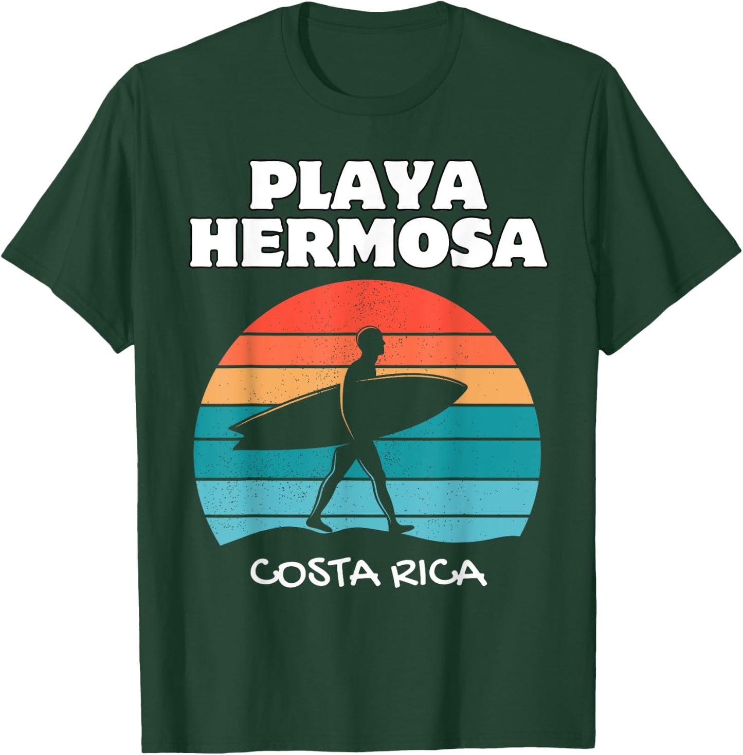 PLAYA HERMOSA COSTA RICA Surf Vacation Retro Sunset Surfing T-Shirt - T-Shirt | Forest