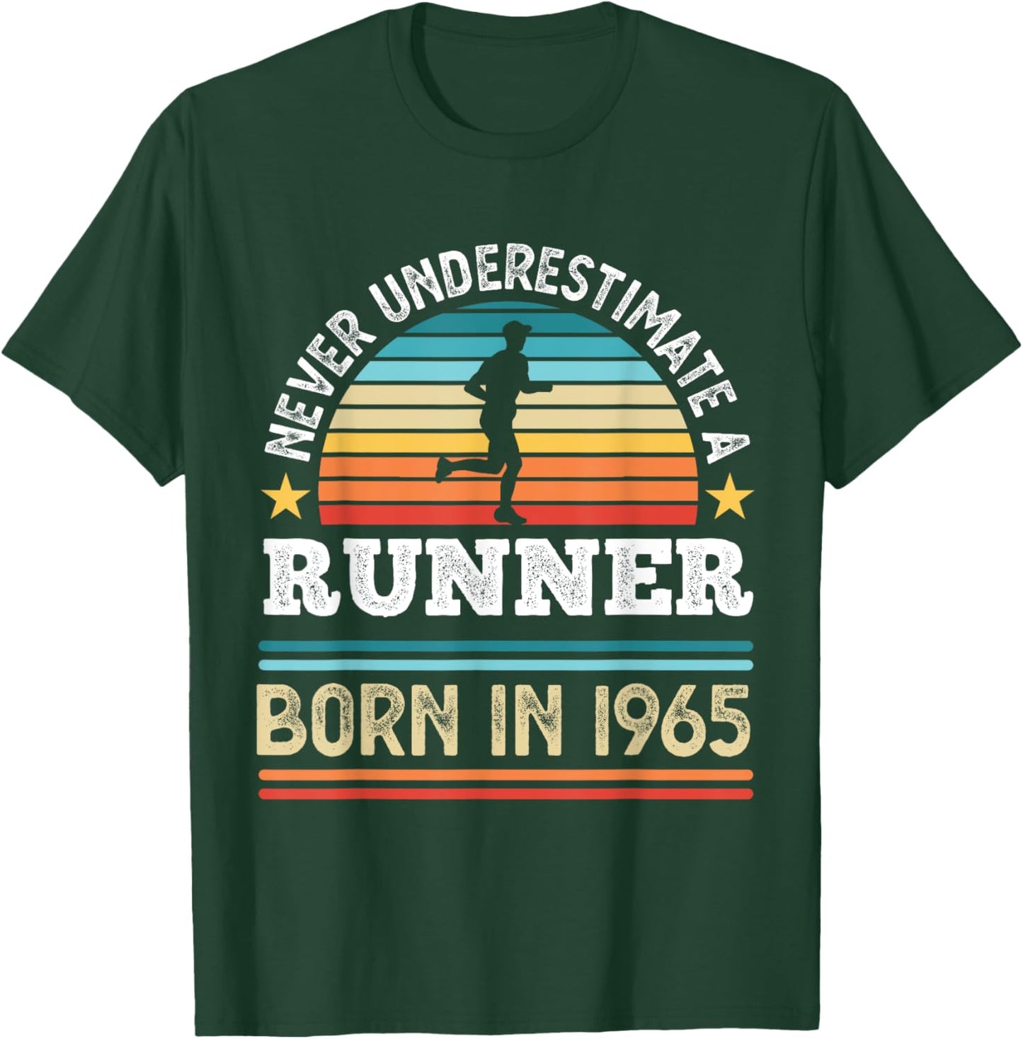 Runner born in 1965 60th Birthday Running Gifts Dad T-Shirt - T-Shirt | Forest