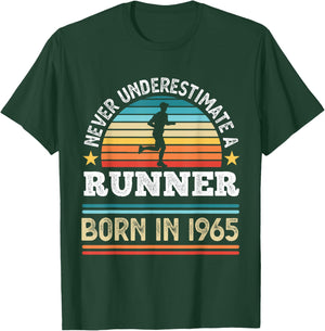 Runner born in 1965 60th Birthday Running Gifts Dad T-Shirt - T-Shirt | Forest