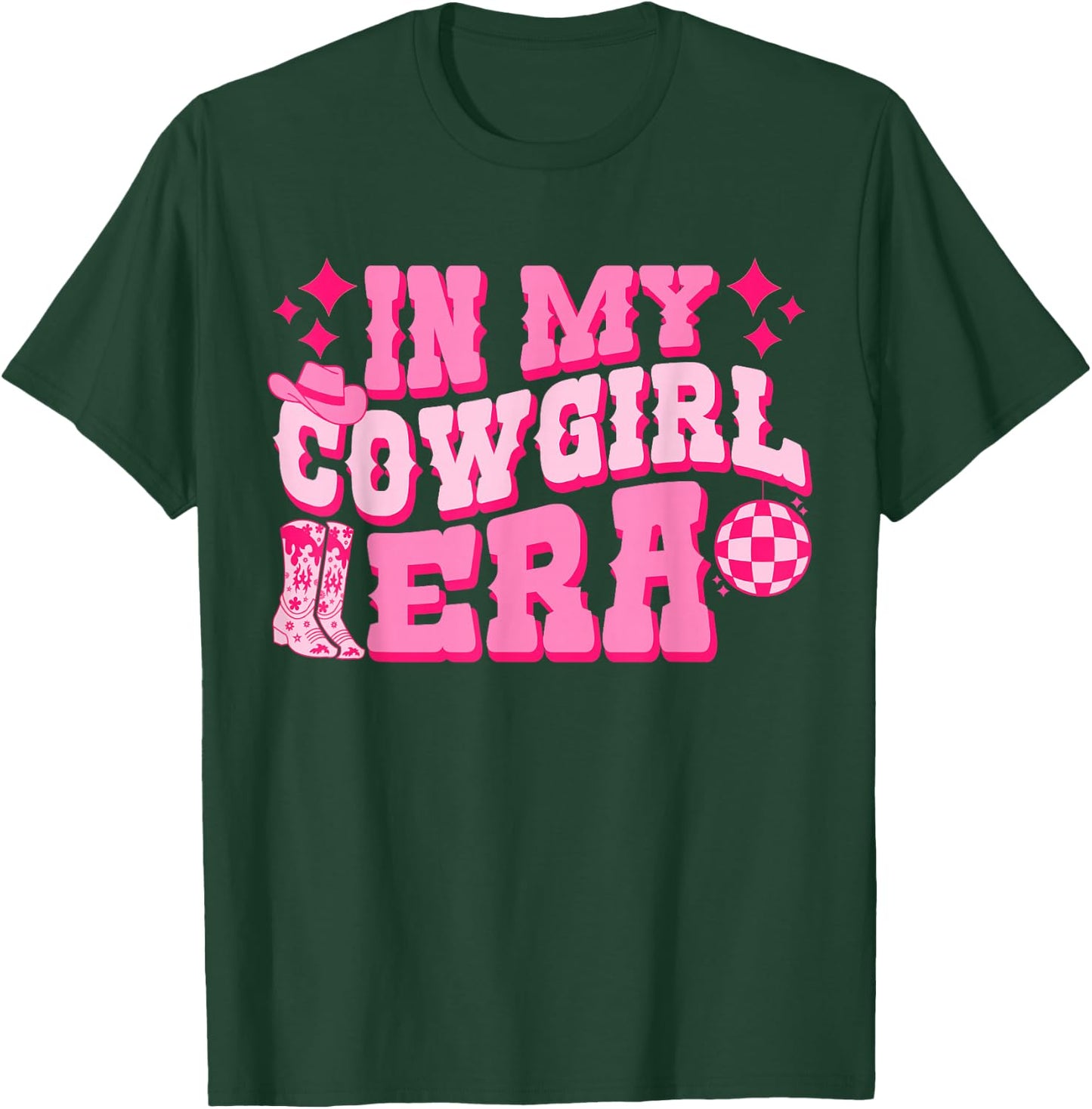 In My Cowgirl Era Groovy Cute Western Rodeo Cowgirls T-Shirt - T-Shirt | Forest