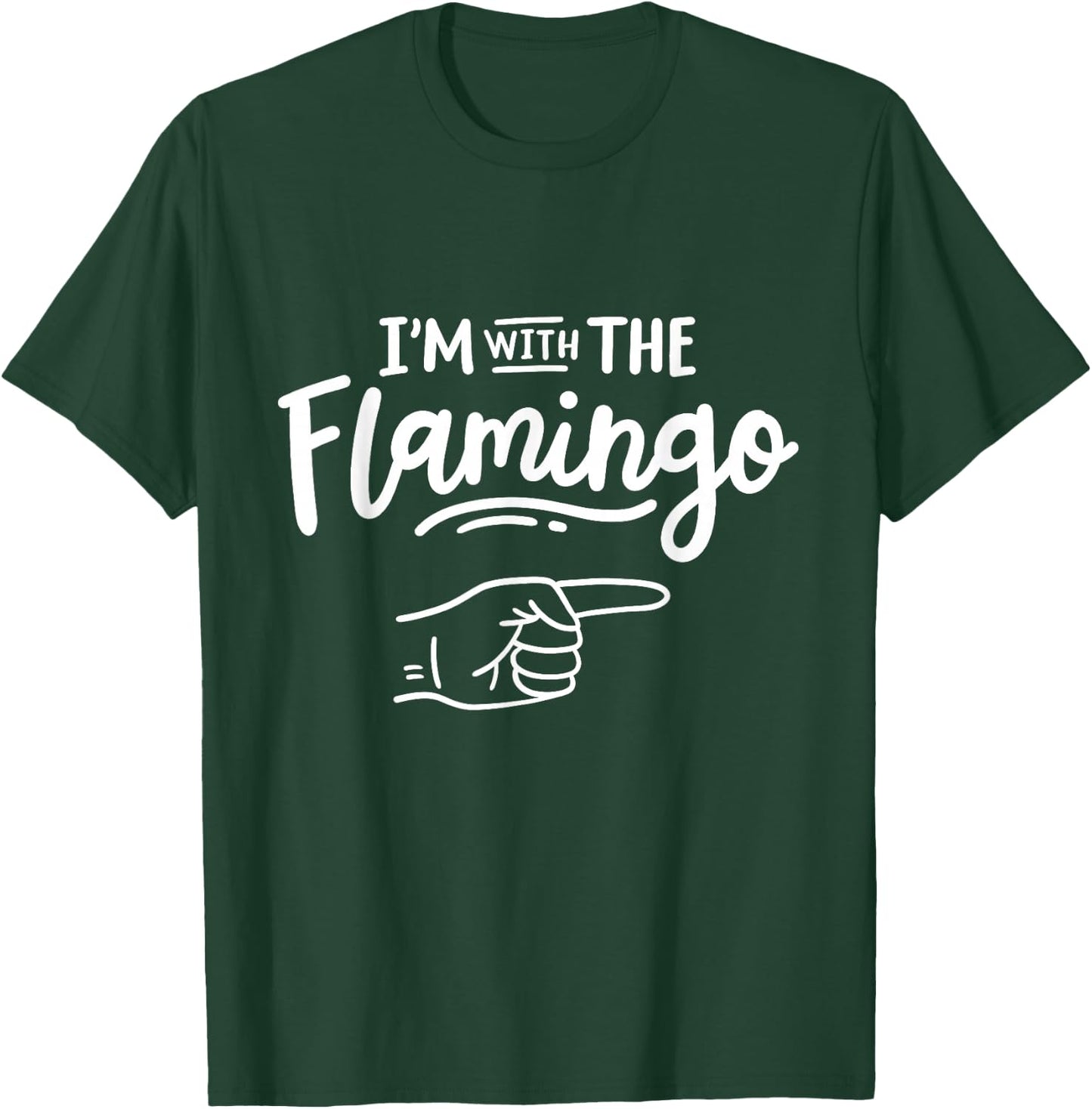 I'm With Flamingo Funny Halloween Costume Party Couples T-Shirt - T-Shirt | Forest