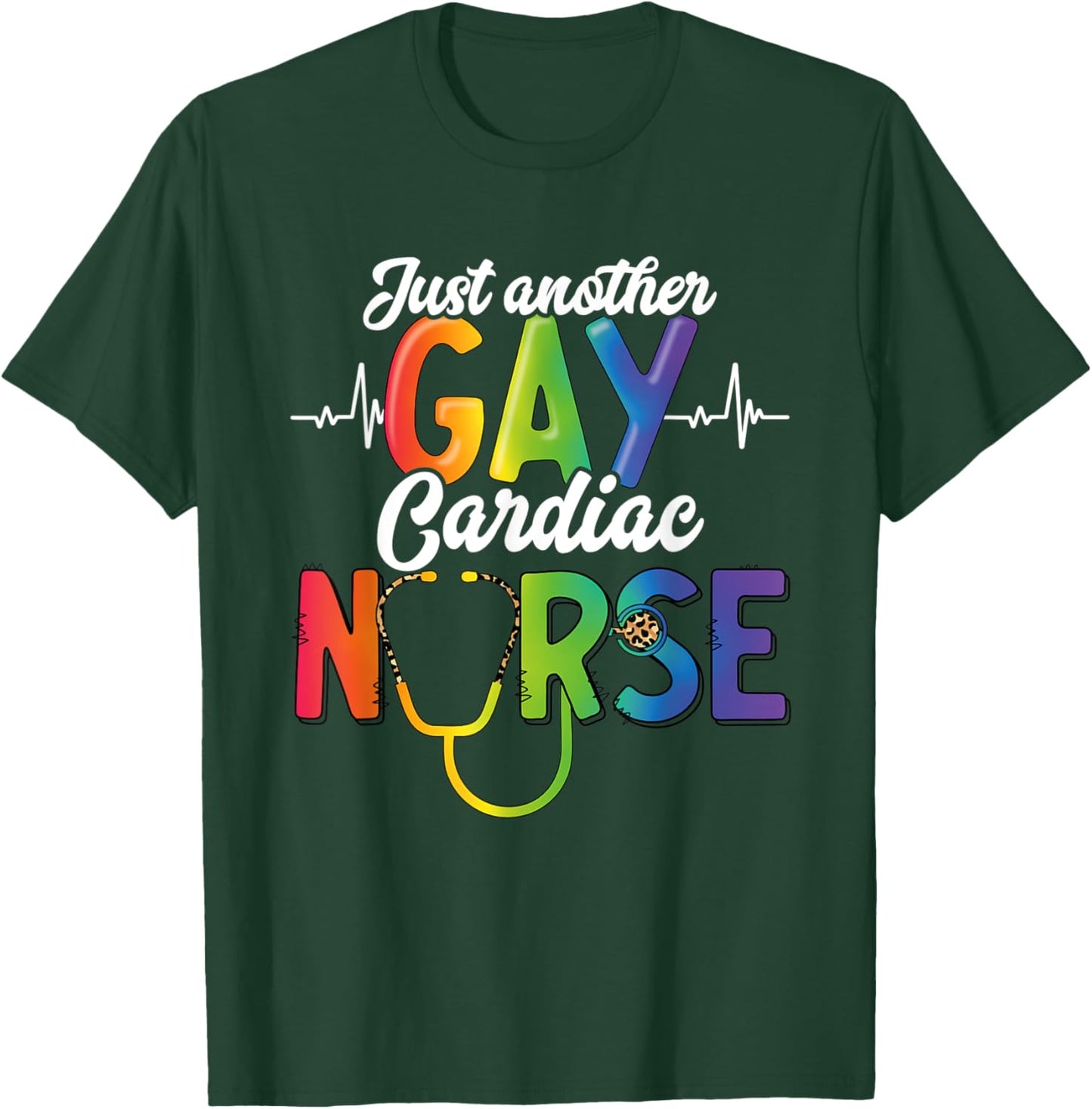 Gay Pride Month Medical Support Personnel Gay Cardiac Nurse T-Shirt - T-Shirt | Forest