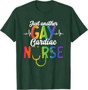 Gay Pride Month Medical Support Personnel Gay Cardiac Nurse T-Shirt - T-Shirt | Forest