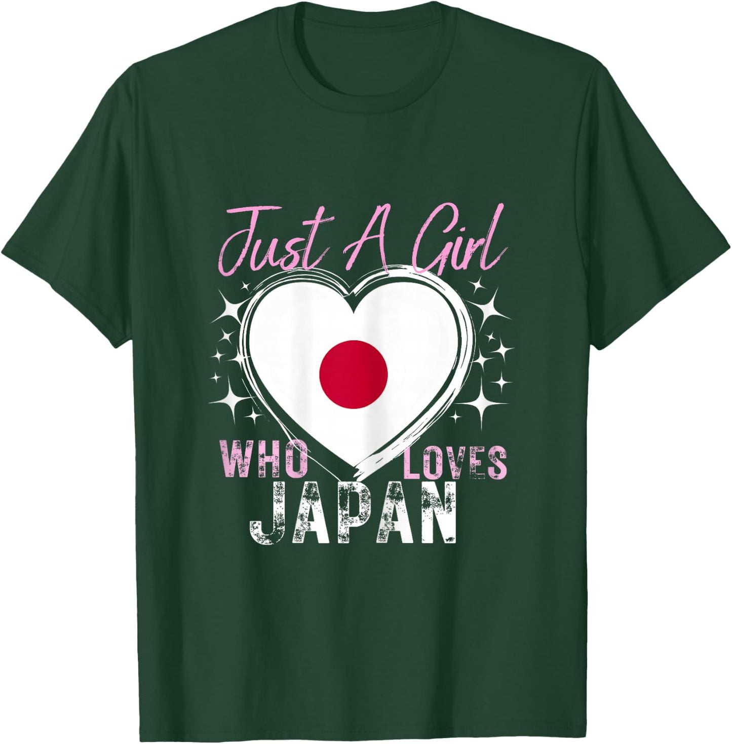 Japan Just A Girl Who Loves Japan Heart Flag for Girls T-Shirt - T-Shirt | Forest