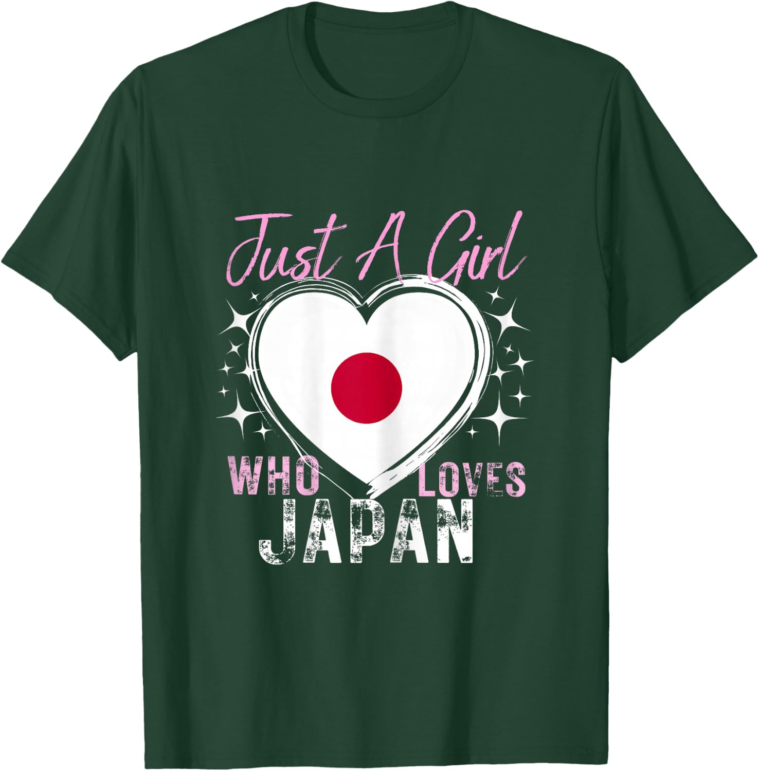 Japan Just A Girl Who Loves Japan Heart Flag for Girls T-Shirt - T-Shirt | Forest