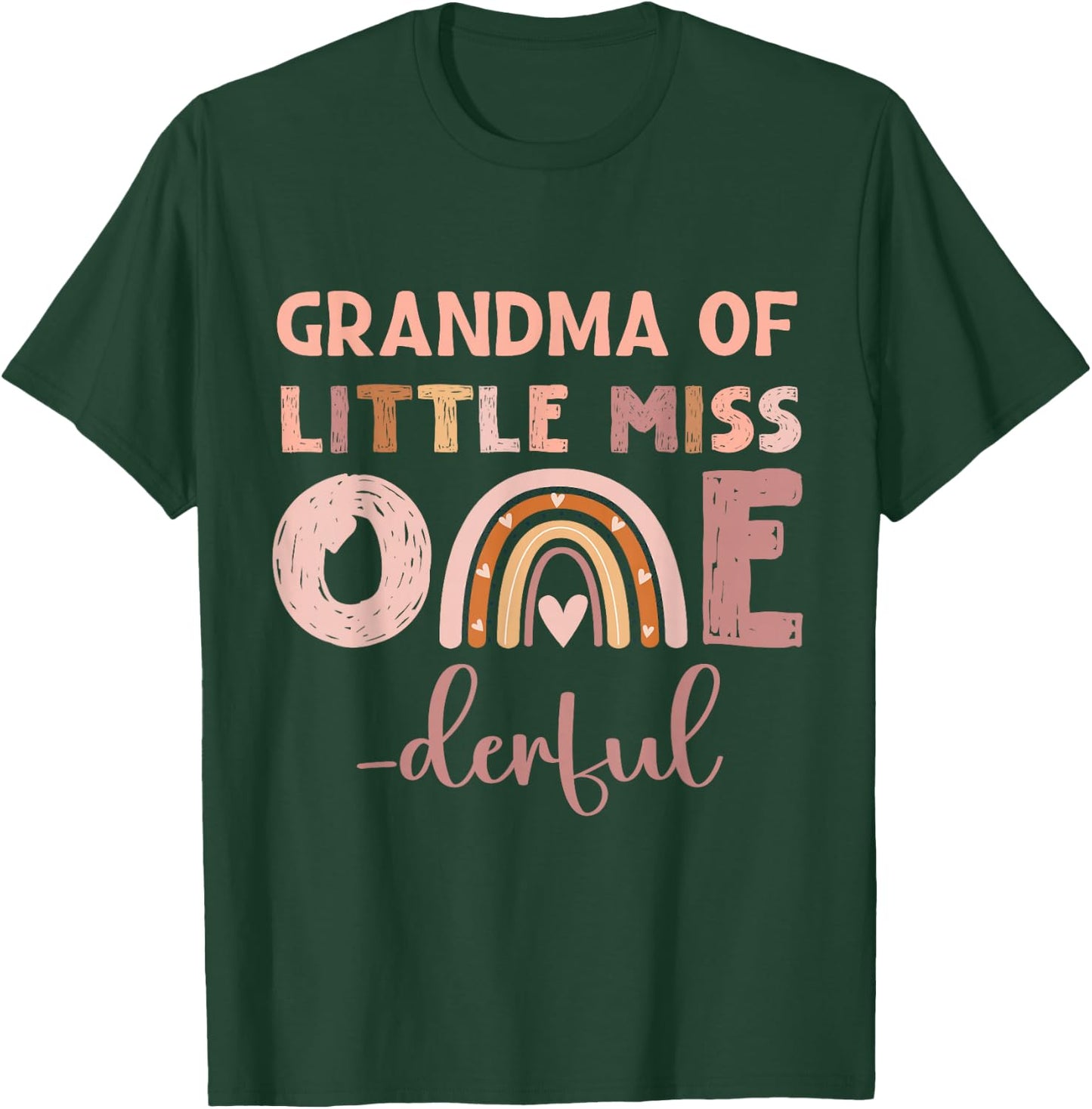 Boho Grandma of Miss Onederful 1st Birthday Girl Cute T-Shirt - T-Shirt | Forest