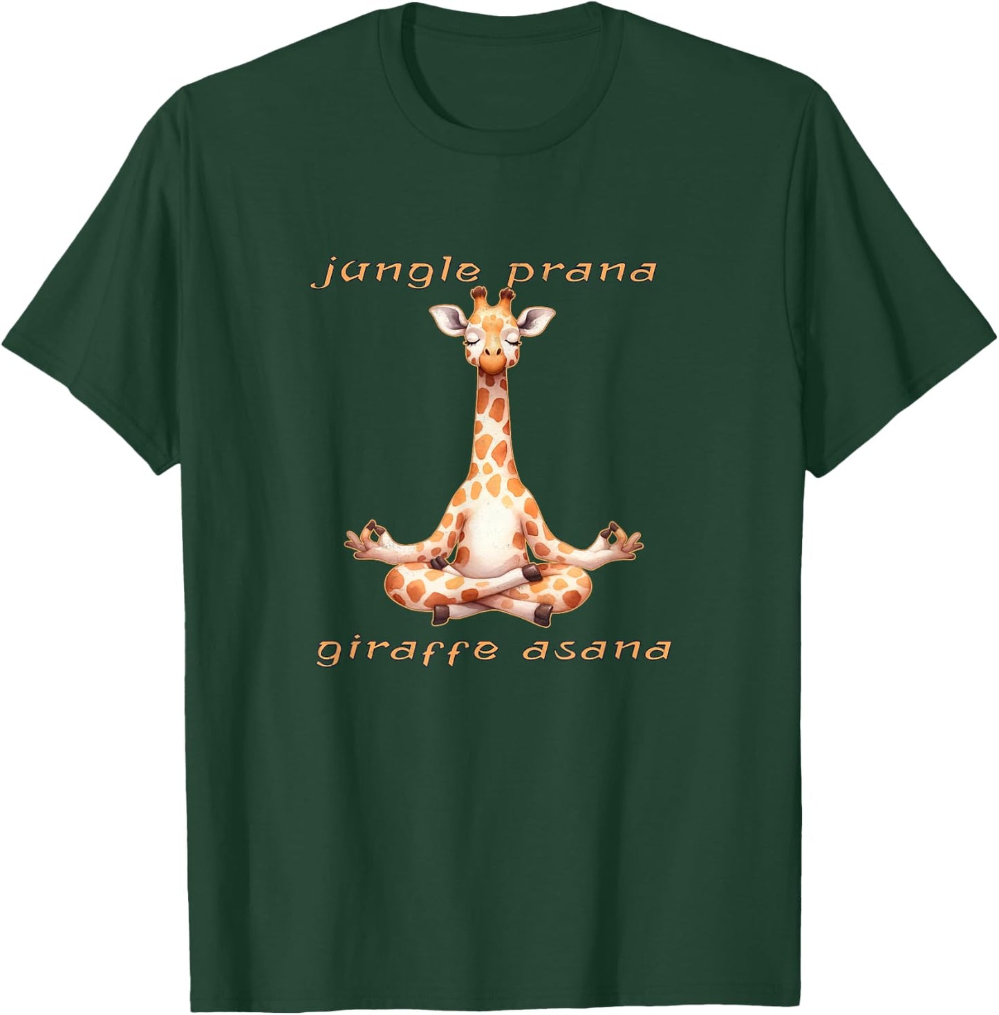 Funny Giraffe Yoga - Jungle Prana, Giraffe Asana T-Shirt - T-Shirt | Forest