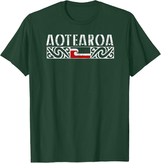 Aotearoa Maori Flag T-Shirt - T-Shirt | Forest