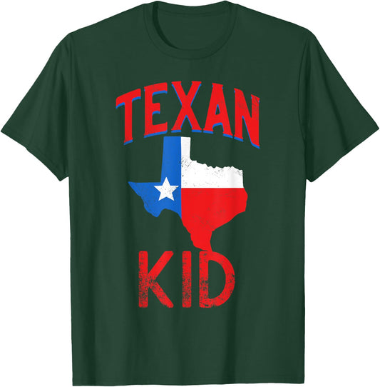 Texan Kid Flag Texas Proud Vintage T-Shirt - T-Shirt | Forest