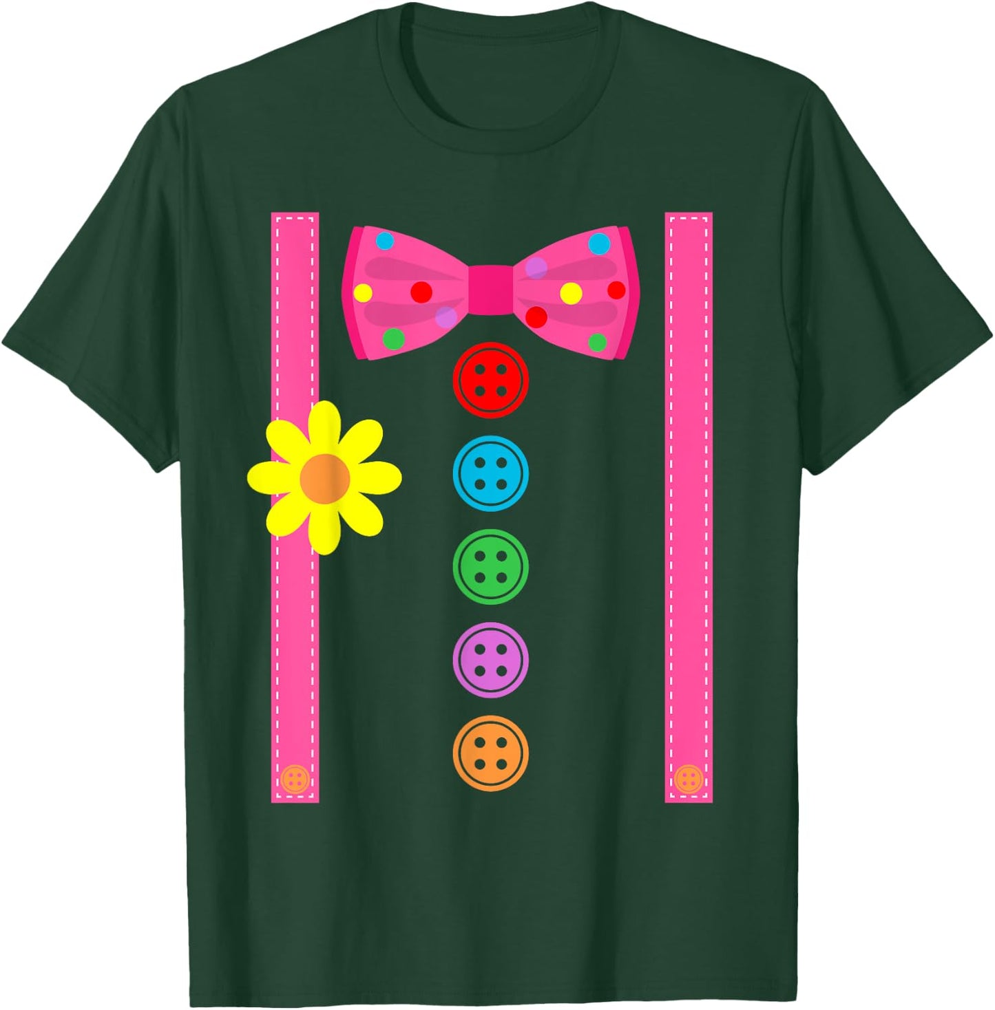 Clown Costume Halloween Funny Carnival Circus Tie Staff Kids T-Shirt - T-Shirt | Forest