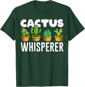 Cute Cactus Whisperer Funny Botany Succulents Lovers Outfit T-Shirt - T-Shirt | Forest