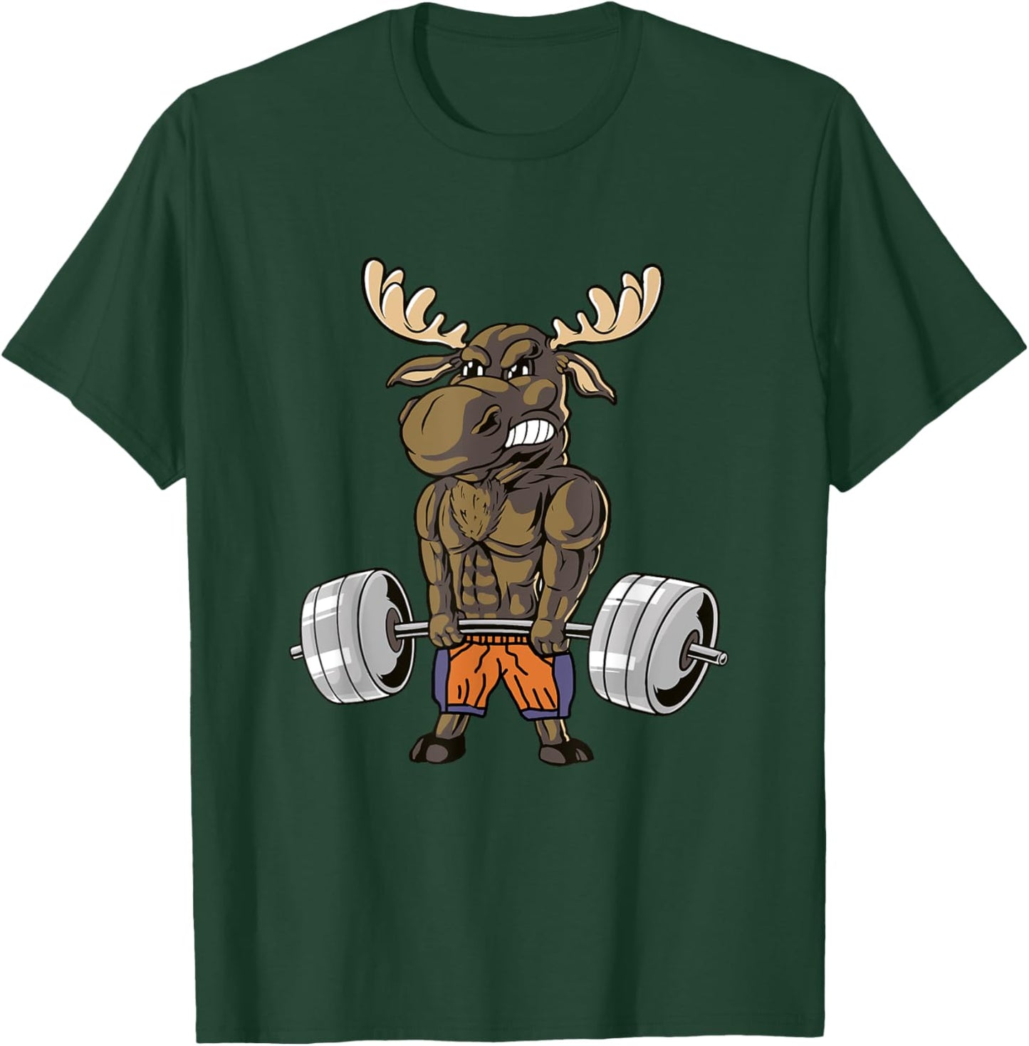 Funny Deadlift Moose Weightlifting Gym Humor T-Shirt - T-Shirt | Forest