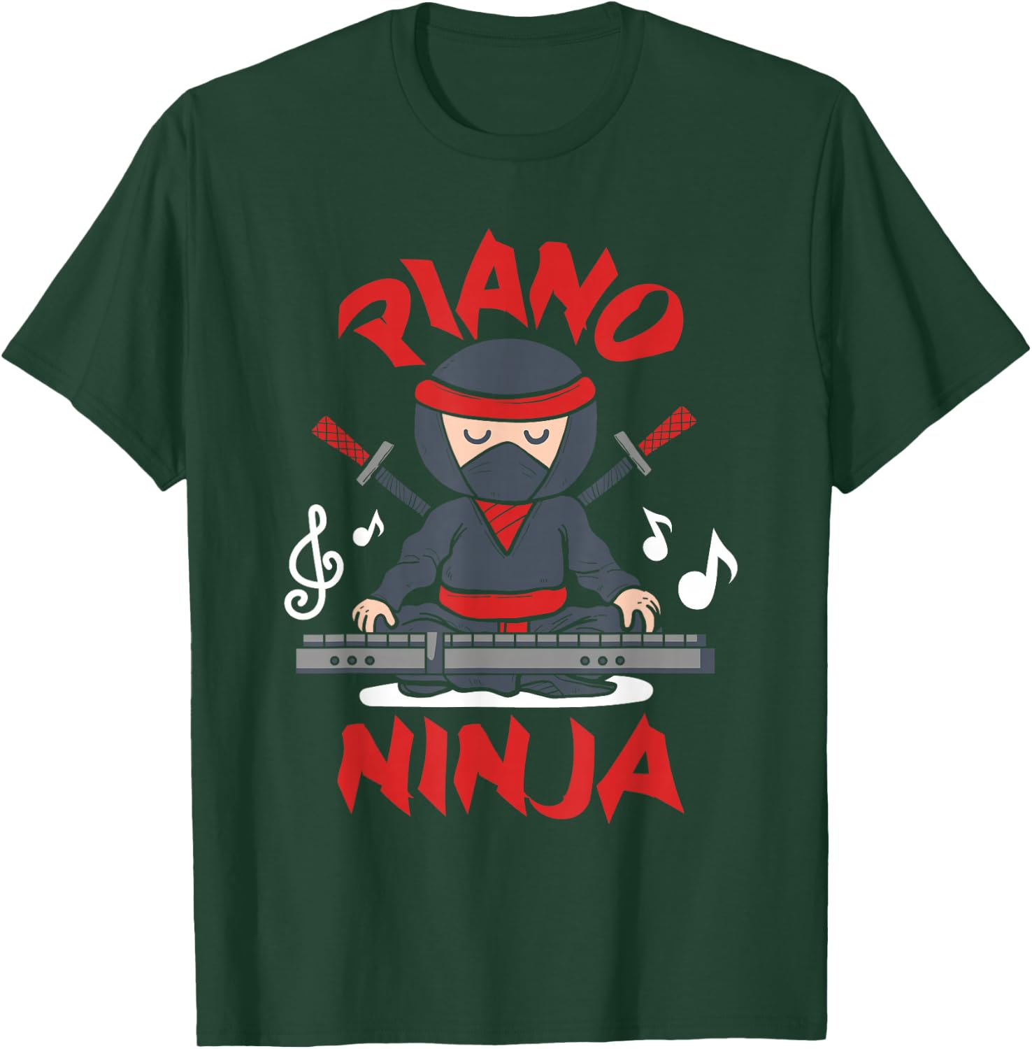 Piano Ninja - Keyboard Player Keyboardist Keyboarder Pianist T-Shirt - T-Shirt | Forest