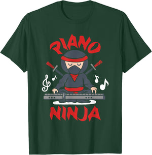 Piano Ninja - Keyboard Player Keyboardist Keyboarder Pianist T-Shirt - T-Shirt | Forest