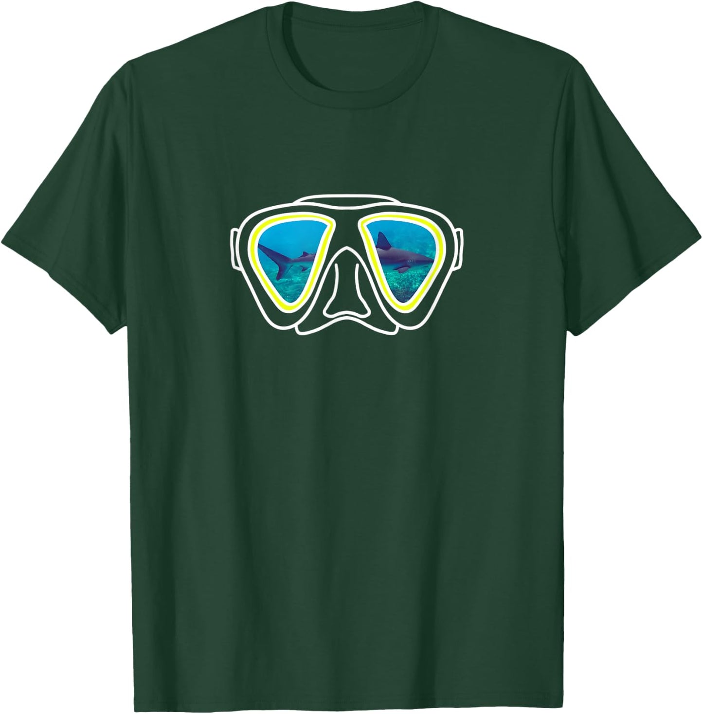 Diving mask diving goggles sea shark photo T-Shirt - T-Shirt | Forest