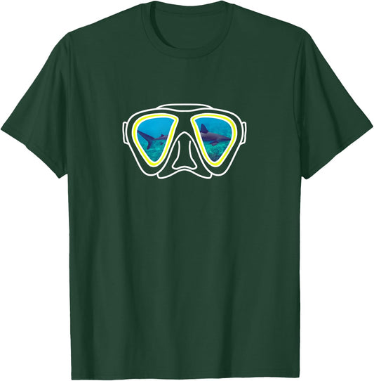 Diving mask diving goggles sea shark photo T-Shirt - T-Shirt | Forest
