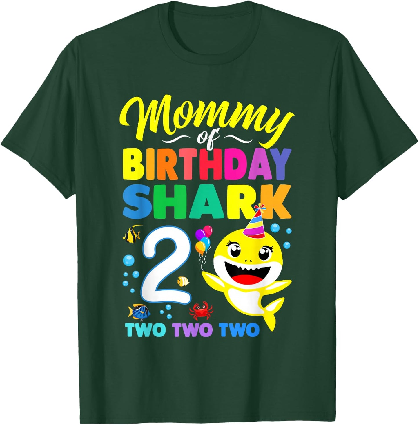 Mommy of Birthday Shark 2nd Matching Oufit Party for Family T-Shirt - T-Shirt | Forest