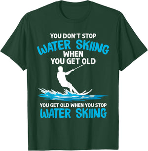 Funny Water Skiing Designs Women Water Skier Athlete T-Shirt - T-Shirt | Forest
